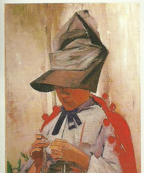 Carl Larsson karin i stor hatt oil painting image